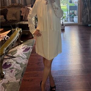 Elegant silk white Women's Dress